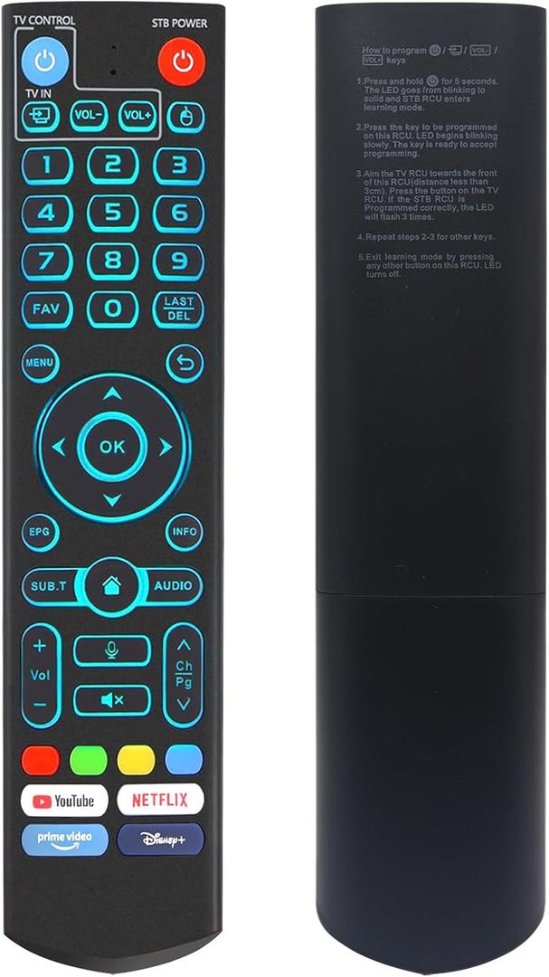 New Backlight V5 Pro Voice Remote Control Compatible with vSeeBox V1, V2, V3, V5 Pro, V3 Plus, V1 Max, Elite, Max Models
