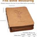 Bible Cover Case for Women with Detachable Wristlet Strap, PU Leather Bible Cover for Girl, Minimalist and Floral Design