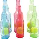 Wine Bottle Dog Toy, Fun Interactive Cute Squeaky Dog Toys with Tennis Ball Inside, Ideal for Large/Medium/Small Dogs to Fetch Games and Bonding Time,Medium-Green (2.17" x 2.17" x 7.87")