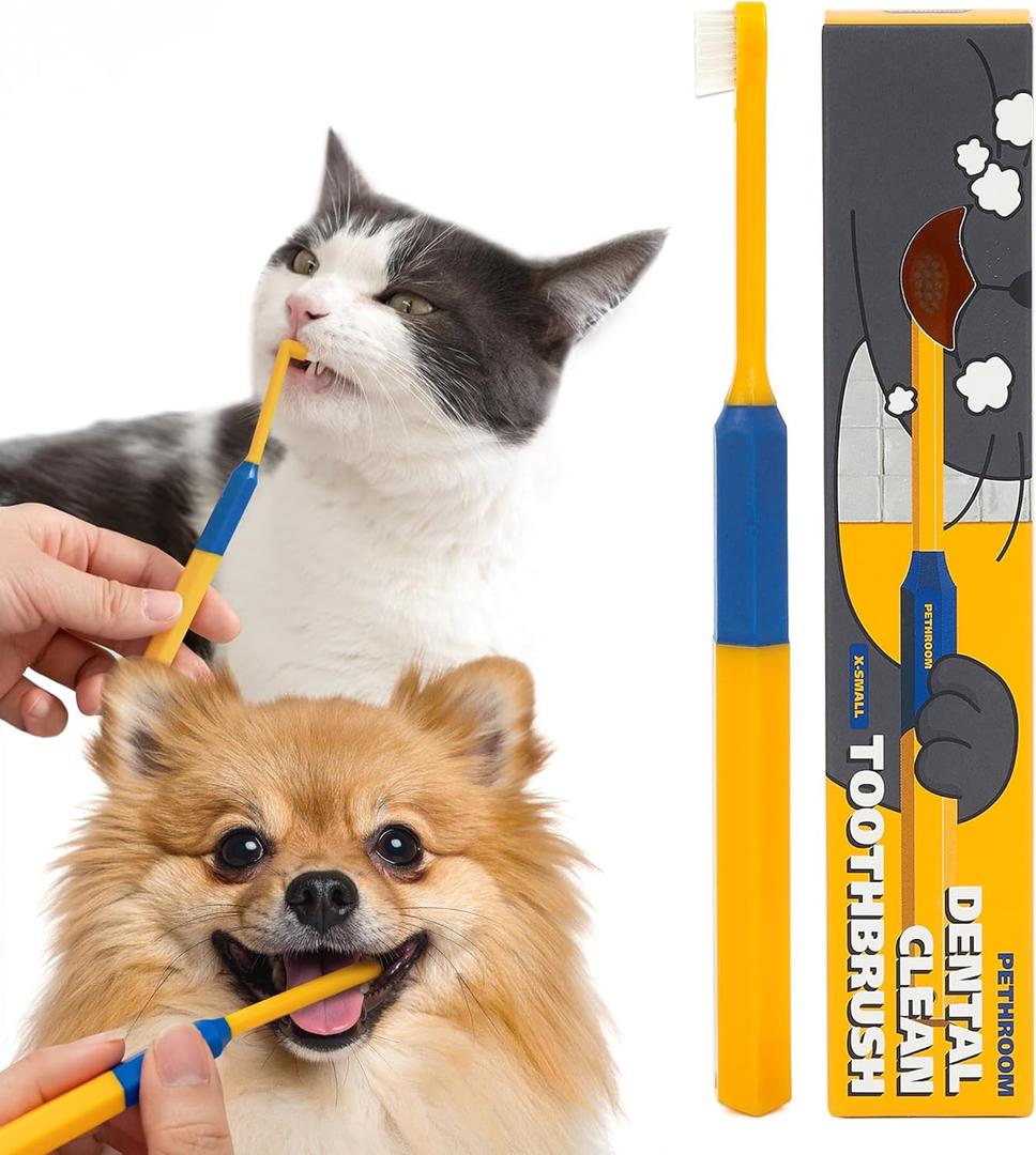 PETHROOM] Pet Toothbrush - Cats, Kitten, Small Dog Dental Care, Removing Teeth Tartar | Soft Bristle Cleaning Toothbrush Cat (Extra Small) (1 Count (Pack of 1))