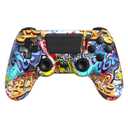 TIANHOO Wireless Controller Compatible with PS4/Pro/Slim, with Vibration Feedback, Motion Sensing, Touchpad, Light Bar, Share, 3.5mm Headphone Jack(Graffiti)
