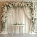 10x10FT Ivory Backdrop Curtain for Wedding Parties Wrinkle Free Curtain Backdrop for Baby Shower Drapes for Birthday Party Photography Background Soft Fabric 5ft x 10ft, 2 Panels
