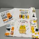 TecUnite 6 Pcs Cat Kitchen Towels Set Funny Cat Tea Towels Cute Dish Towel Decorative Hand Towel Cats Lover Gifts for Cleaning Drying Wiping Tasks Cats Owners Women Mom Housewarming Gifts Decor (Multicolored)