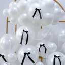 185pcs Double Stuffed Pearl White Balloon Arch Kit with Fake Beads and Black Bows in Different Sizes 18|12|10|5 In White Pearl Balloons for Birtyday Bridal shower Bat Mitzvah Decor