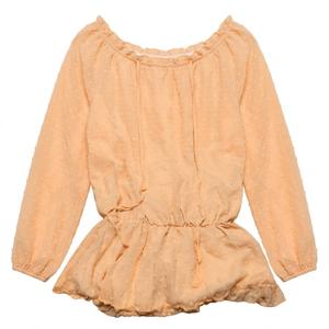 Women's Off-the-shoulder Peplum Dress  in a peach/light coral, Size M