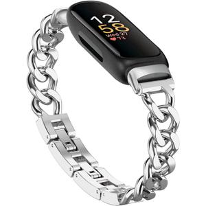 Cool Bands for Fitbit Inspire 3 Bands Women, Stainless Steel Metal Adjustable Wristband Replacement Straps Compatible with Fitbit Inspire 3 Fitness Tracker (Silver)