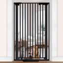 130cm Extra Tall Cat Gate Barrier for Doorways No Jumping Over, 76-83cm Wide Pressure Mounted Pet Dog Gates No Drill Auto Close, Cat Fence Indoor Climb Proof (Black)