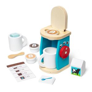 Melissa & Doug 9-Piece Brew and Serve Wooden Coffee Maker Set - Play Kitchen Accessories