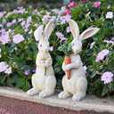 Easter Bunny Decorations Spring Home Decor Bunny Figurines(Easter White Rabbit 2pcs)