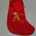 EHJYO 20 Inches Monogram Christmas Stockings with Letters Large Super Soft Christmas Stockings, Red Velvet with White Plush Cuff Embroidered Xmas Stocking for Christmas Family Decor Letter A