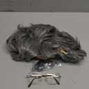 Old Man Bald Cap Grey Wig Grandpa Wig with Glasses Mustache & Eyebrows for Mens Halloween Cosplay Costume Funny Old Person Gray Hair Wigs