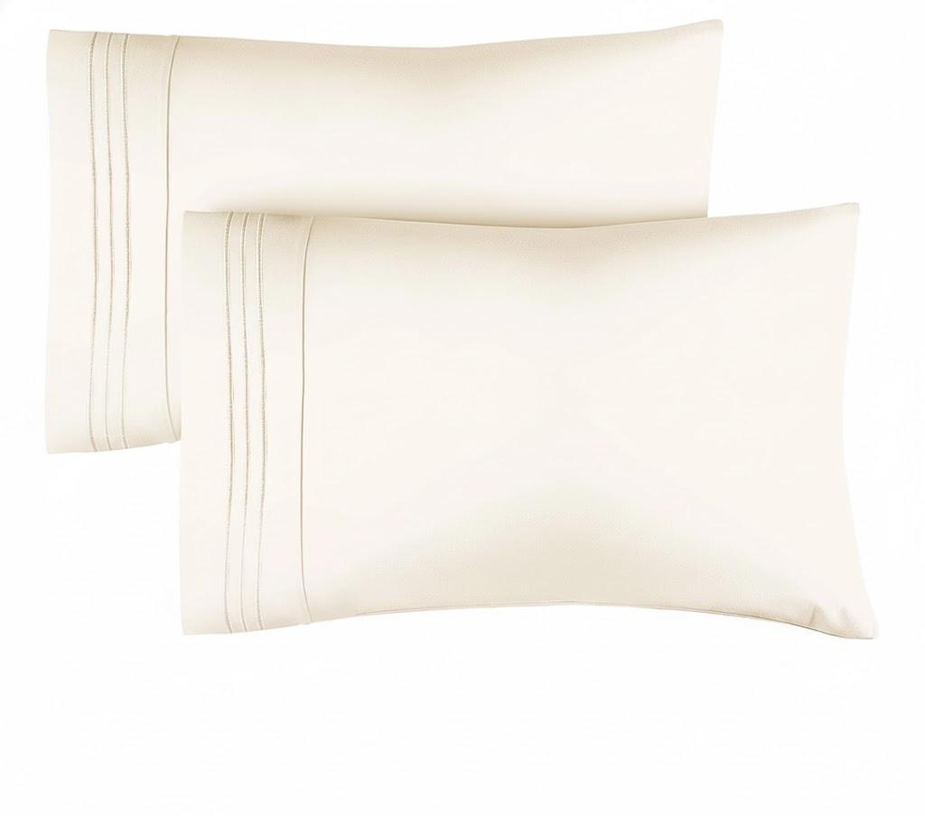King Pillow Cases Set of 2 - Ultra Soft Hotel Quality Pillowcase Covers - Comfy, Cozy & Wrinkle Free - Shrinkage, Stain & Fade Resistant - Machine Washable Pillow Protectors - 2 Piece Set - Off White