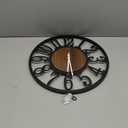 Large Wall Clock for Living Room Decor, 16 Inch Non Ticking Silent, Battery Operated Modern Vintage Oversized Wall Clock for Bedroom Kitchen (Dark Brown - Arabic Numbers)