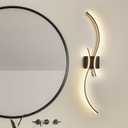 Modern LED Wall Sconce, 39" 2-Light Matte Black Wall Light Fixture for Living Room, Bathroom, Hallway, 3000K/4000K/5000K with Memory Function