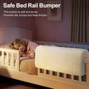 AEOCOO Bed Bumpers for Toddlers, Size 3 Ft, Toddler Bed Rail Bumper Protector for Loft Beds & Bunk Beds, Premium Soft Memory Foam Bed Guardrail, Anti-Bump | Fall Prevention, Beige