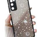 ZTOFERA for Samsung Galaxy S20 FE 5G, Planet Sky Star Pattern Translucent Frosted Hard PC Back Silicone Bumper Protective Case Shockproof Phone Cover - White