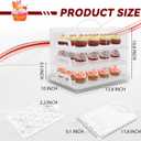 Cupcake Carrier, 3-Tiers Cupcake Containers, Holds 36 Cupcakes or 3 Large Cakes, Cupcake Holder, Cupcake Box with Lid and Handle (White, Basic)