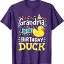 Grandma Of The Birthday Duck Boy Rubber Duck Bday Family T-Shirt (Small, Purple)
