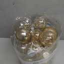 Sea Team Christmas Baubles Set Clear Plastic Shatterproof Multi-Size Decorative Christmas Baubles with Stuffed Delicate Decorations (25 Pieces, Champagne)