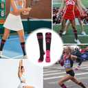 12 Pairs Breast Cancer Awareness Socks for Women Pink Ribbon Crew Socks Non-Slip Comfortable Stretchable Sport Socks (Pink)