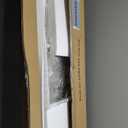 Household Essentials Jamestown Console Sofa Table Coastal Oak Rustic Wood Grain and White Metal