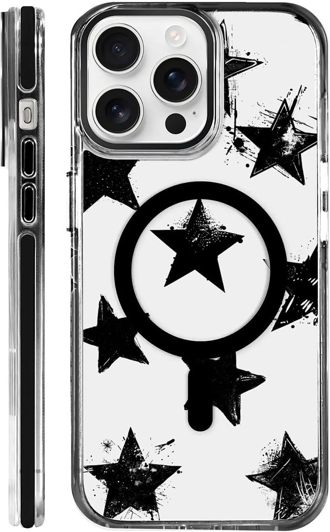 for iPhone 13 Pro Case for Women Girl Men Boy,Compatible with MagSafe,Clear Phone Cover Shockproof Protective Transparent Case for iPhone 13 Pro-Ink Star