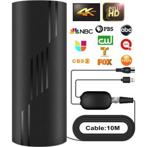 3900+ Miles Range TV Antenna,2026 Digital TV Antenna Indoor Outdoor with Strongest Amplifier, 360Reception HDTV Antenna for Local Channels for Smart TV and Old TVs-38ft Coax Cable-Support 8K 4K 1080p