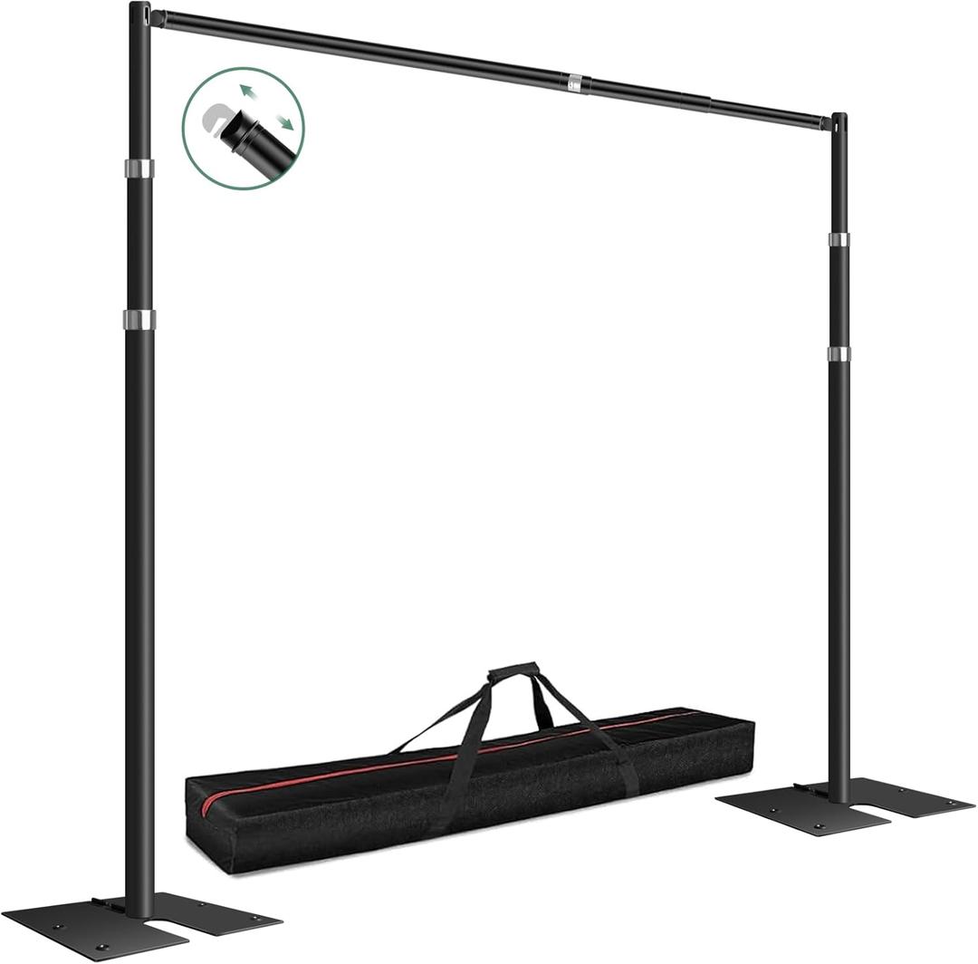 FUDESY Pipe and Drape Backdrop Stand Kit, 10x10ft Heavy Duty Backdrop Stand Adjustable Background Frame with Metal Base for Photography Wedding Parties Events Decoration, Black FUDESY Pipe and Drape Backdrop Stand Kit, 10x10ft Heavy Duty Backdrop Stand Adjustable Background Frame with Metal Base for Photography Wedding Parties Events Decoration, Black