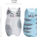 Bico Cartoon Cat Salt & Pepper Shaker Set, Handpainted Stoneware, Dishwasher Safe