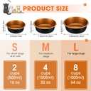 Teenyyou 8 Pcs Hammered Stainless Steel Dog Bowls 4 Cup/32 oz, 6.9 Dia Metal Pet Food and Water Bowls Bulk Thickened Durable Replacement Dish for Small Medium Large Dog (Black Gold)