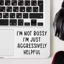 3 x (3 pcs) I'm Not Bossy I'm Just Aggressively Helpful Sticker for Tumbler Funny Sarcastic Motivational Phrase Inspirational Quote Vinyl Decal for Kindle Laptop Water Bottle Phone Hard Hat - 3x2.5