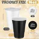 22 Pcs Wedding Game Party Groom or Bride Set 16 oz Black White Beer Plastic Cups with 8 Balls Party Game for Indoor Outdoor Event Fun House Parties Favors