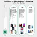 Lightning to RJ45 Ethernet Adapter,Plug and Play, Compatible with iPhone 14/13/12/11/XS/XR/X/8/7/iPad/iPod, Supports 100Mbps