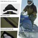 CAMEL CROWN Men's Winter Ski Jacket Mountain Snow Coats Waterproof Detachable Hood Windproof Fleece Rain Jackets (Black, S)