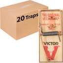 Victor Metal Pedal Sustainably Sourced FSC Wood Snap Mouse Trap - 20 Wooden Traps - M156-20 - Snap Traps for Mice - Reusable or Disposable Mouse Trap
