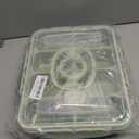 Snackle Box Container - Dishwasher Safe Divided Serving Tray with Lid and Handle for Fruits, Charcuterie, Nuts and Candy, Snack Containers Perfect for Travel Party Picnic, 2 Pack Green