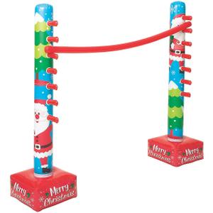 Fun Express Inflatable Christmas Limbo Game for Kids & Adults - 5 Feet Tall Holiday Party Games Set with 6ft Limbo Stick | Perfect for Family Christmas Activities & Birthday Parties
