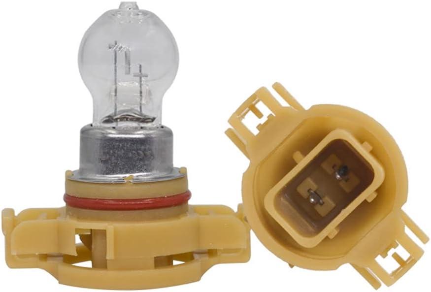 2Pcs Auto PSX24W 2504 12V 24W 4300K Yellow Car Bulbs Head Light Fog Lights DRL PSX24W Halogen Lamp Daytime Running Lights Automotive Clear Glass