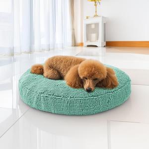 Muddy Mat Cloud K-9 Bed for Dogs & Cats, Soft & Relaxing Donut Dog Bed, Chenille Material, Removable Cover, Washable & Dryer SafeSeafoam Green Small(25'x25')
