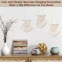 WILLBOND 5 Pcs Mini Macrame Wall Hanging Decor Boho Summer Handmade Woven Tapestry Tassel Wall Hanging Ornaments Christmas Tree Ornaments for Apartment Room Home Office Summer Christmas Decoration