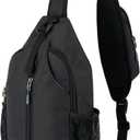 WATERFLY RFID Crossbody Sling Backpack Sling Bag Travel Hiking Chest Bag Daypack