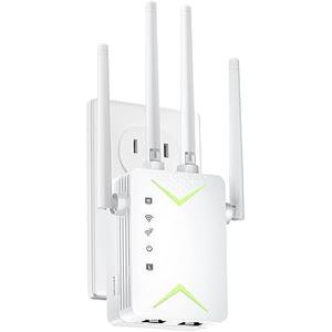 Powerful WiFi Extender Signal Booster, Up to 15,000 Sq Ft & 60 Devices, Whole Home Coverage Internet Repeater Works with Any Router | Plug and Play
