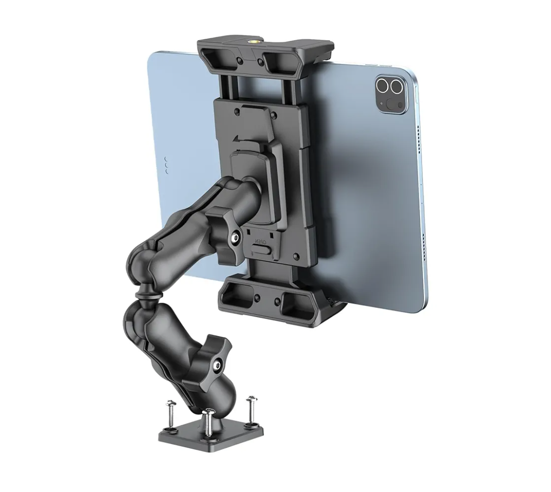 OHLPRO Tablet Holder for Truck, Heavy Duty iPad Mount for Drill Base 360degreeAdjustable 2-Stage Arm Car Stand for All 7" - 11.5" iPad Pro,Mini,Samsung Tab,Nexus, Great for Desks,Wall, Businesses