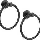 SetSail Towel Holder for Bathroom Wall Matte Black Towel Ring Stainless Steel Heavy Duty Hand Towel Hanger for Bath, Kitchen, 2 Pack