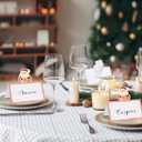 Fumete 100 Pcs Christmas Place Cards for Table Setting Santa Claus Die Cut Place Cards Christmas Party Name Placecards for Table Holiday Dinner Brunch Party or Any Occasion Decoration