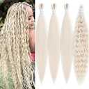 613 Blonde Braiding Hair Pre Stretched with Boho Curls 26 inch Deep Ocean Wave Crochet Hair Curly Wavy Braiding Hair for Bohemian Boho Braids Synthetic Extensions