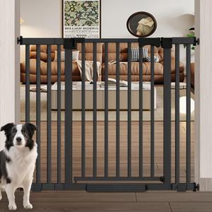 41" Extra Tall Baby Gate for Big Dog No Jumping Over, 30-48.8" Wide Pet Safety Gate Indoor for Doorways No Drilling,Auto Close Child Puppy Gates for Stairways Pressure Mounted (Black)