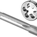 Burkit 5/8"-24 UNEF Tap and Die Set, 5/8 x 24 UNEF Machine Thread Tap and Round Die Right Hand