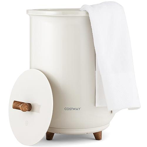 Bucket Style Towel Warmer, 23L Towel Warmer with 4 Heating Time & 3 Heating Temperature, Overheat Protection System, Fragrant Disc Holder, Towel Warmer for Bathroom, Hot Tub, Spa (Light Grey)