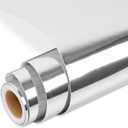 Prime Vinyl Permanent Vinyl, Chrome Silver Vinyl Compatible with Cutting Machine - 12" x 10 FT Metallic Adhesive Roll for Cup, Decor Sticker, Home Decal